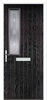Mid Square (off set) Staxton Composite Front Door in Black Brown