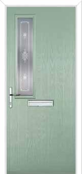 Mid Square (off set) Staxton Composite Front Door in Chartwell Green