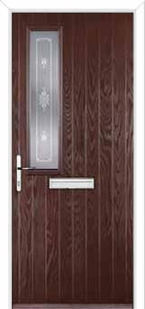 Mid Square (off set) Staxton Composite Front Door in Darkwood