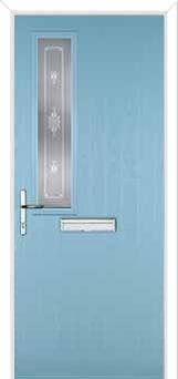 Mid Square (off set) Staxton Composite Front Door in Duck Egg Blue