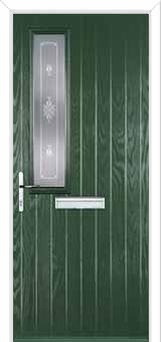 Mid Square (off set) Staxton Composite Front Door in Green