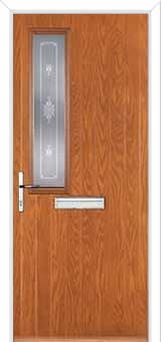 Mid Square (off set) Staxton Composite Front Door in Oak