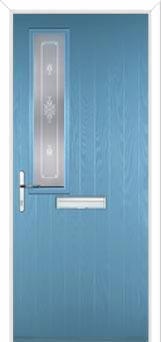 Mid Square (off set) Staxton Composite Front Door in Pastel Blue