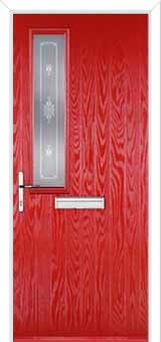Mid Square (off set) Staxton Composite Front Door in Poppy Red