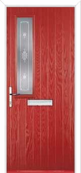 Mid Square (off set) Staxton Composite Front Door in Red