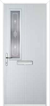 Mid Square (off set) Staxton Composite Front Door in White