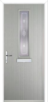 Mid Square (centre) Staxton Composite Front Door in Agate Grey