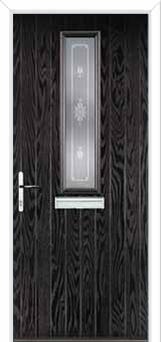 Mid Square (centre) Staxton Composite Front Door in Black Brown