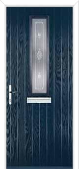 Mid Square (centre) Staxton Composite Front Door in Dark Blue