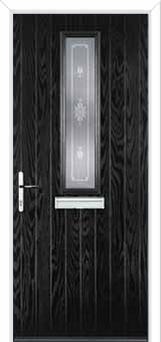 Mid Square (centre) Staxton Composite Front Door in Black