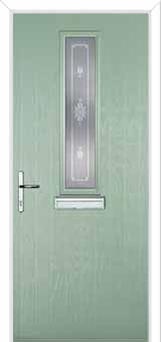 Mid Square (centre) Staxton Composite Front Door in Chartwell Green