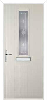 Mid Square (centre) Staxton Composite Front Door in Cream