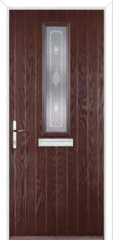 Mid Square (centre) Staxton Composite Front Door in Darkwood