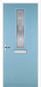 Mid Square (centre) Staxton Composite Front Door in Duck Egg Blue