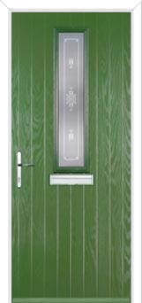 Mid Square (centre) Staxton Composite Front Door in Fern Green
