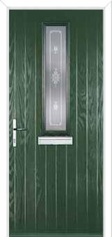 Mid Square (centre) Staxton Composite Front Door in Green
