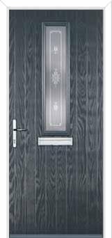 Mid Square (centre) Staxton Composite Front Door in Anthracite Grey
