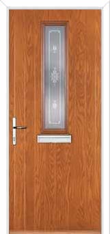 Mid Square (centre) Staxton Composite Front Door in Oak