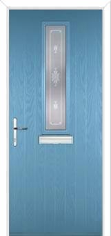 Mid Square (centre) Staxton Composite Front Door in Pastel Blue
