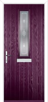 Mid Square (centre) Staxton Composite Front Door in Purple Violet