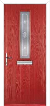 Mid Square (centre) Staxton Composite Front Door in Red