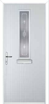 Mid Square (centre) Staxton Composite Front Door in White