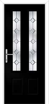 Oulton Crystal Diamond Composite Front Door in Black Brown