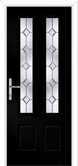 Oulton Crystal Diamond Composite Front Door in Black