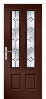 Oulton Crystal Diamond Composite Front Door in Darkwood