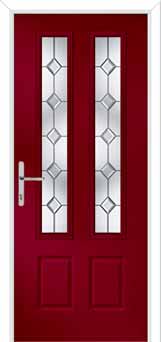 Oulton Crystal Diamond Composite Front Door in Red
