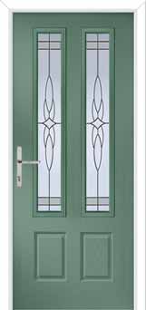 Oulton Crystal Harmony Composite Front Door in Chartwell Green