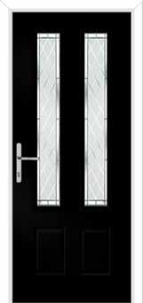 Oulton Diamond Cut Composite Front Door in Black Brown