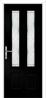 Oulton Diamond Cut Composite Front Door in Black