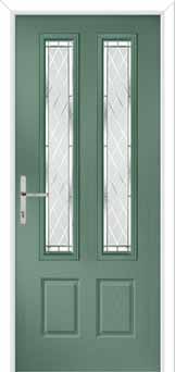 Oulton Diamond Cut Composite Front Door in Chartwell Green