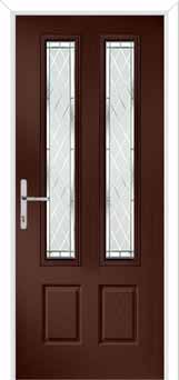 Oulton Diamond Cut Composite Front Door in Darkwood