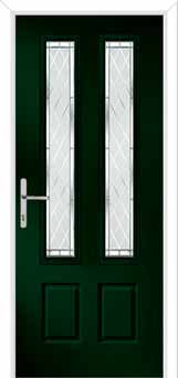 Oulton Diamond Cut Composite Front Door in Green