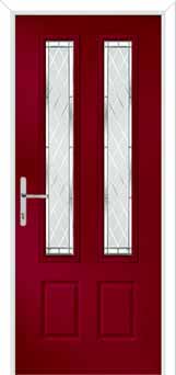 Oulton Diamond Cut Composite Front Door in Red