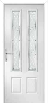 Oulton Diamond Cut Composite Front Door in White