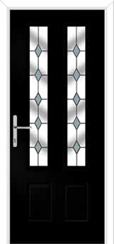 Oulton Drop Diamond Composite Front Door in Black Brown