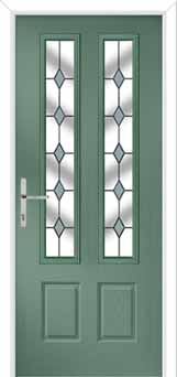 Oulton Drop Diamond Composite Front Door in Chartwell Green