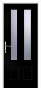 Oulton Glazed Composite Front Door in Black Brown