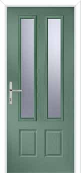 Oulton Glazed Composite Front Door in Chartwell Green