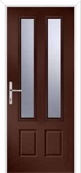 Oulton Glazed Composite Front Door in Darkwood