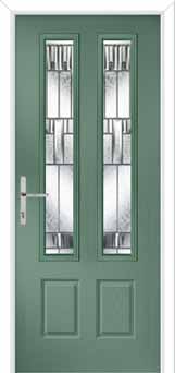 Oulton Prairie Composite Front Door in Chartwell Green