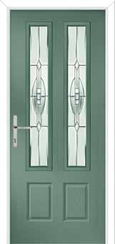 Oulton Reflections Composite Front Door in Chartwell Green