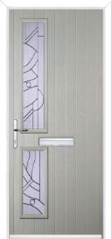 Twin Square Abstract Composite Front Door in Agate Grey