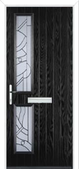 Twin Square Abstract Composite Front Door in Black