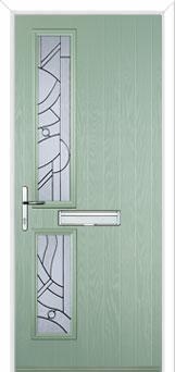 Twin Square Abstract Composite Front Door in Chartwell Green