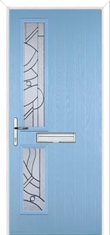 Twin Square Abstract Composite Front Door in Duck Egg Blue