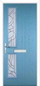 Twin Square Abstract Composite Front Door in Pastel Blue
